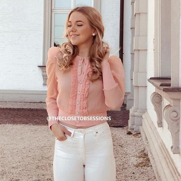 ZARA Semi-Sheer Top with Jewel Buttons NWT LAST ONE!!! - Picture 4 of 16